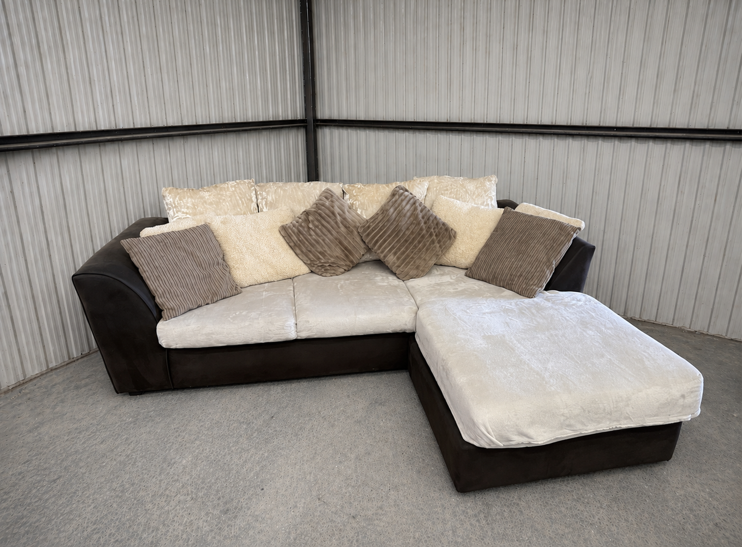 Brown 3 Seater Corner Sofa
