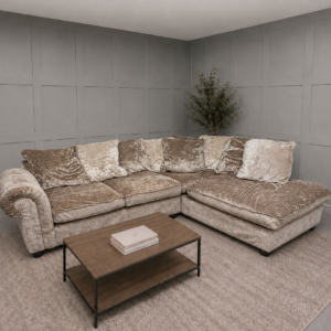 Champagne Crushed Velvet Corner Sofa
