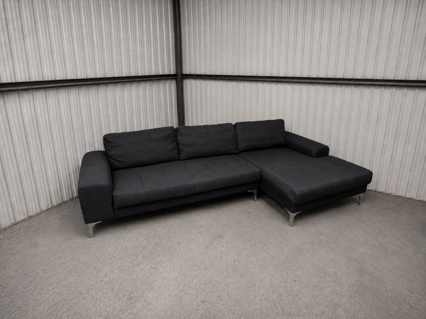 Large Dark Grey Corner Sofa