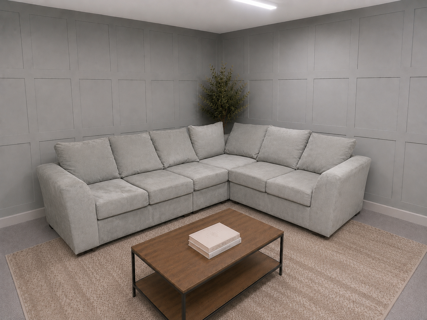 Grey Verona 6 Seater Corner Sofa