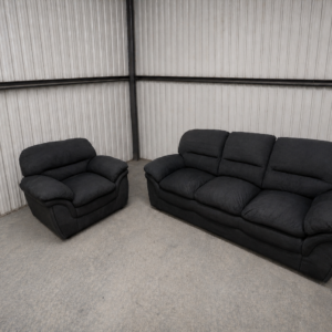 Dark Grey 3 Seater Sofa with Matching Armchair