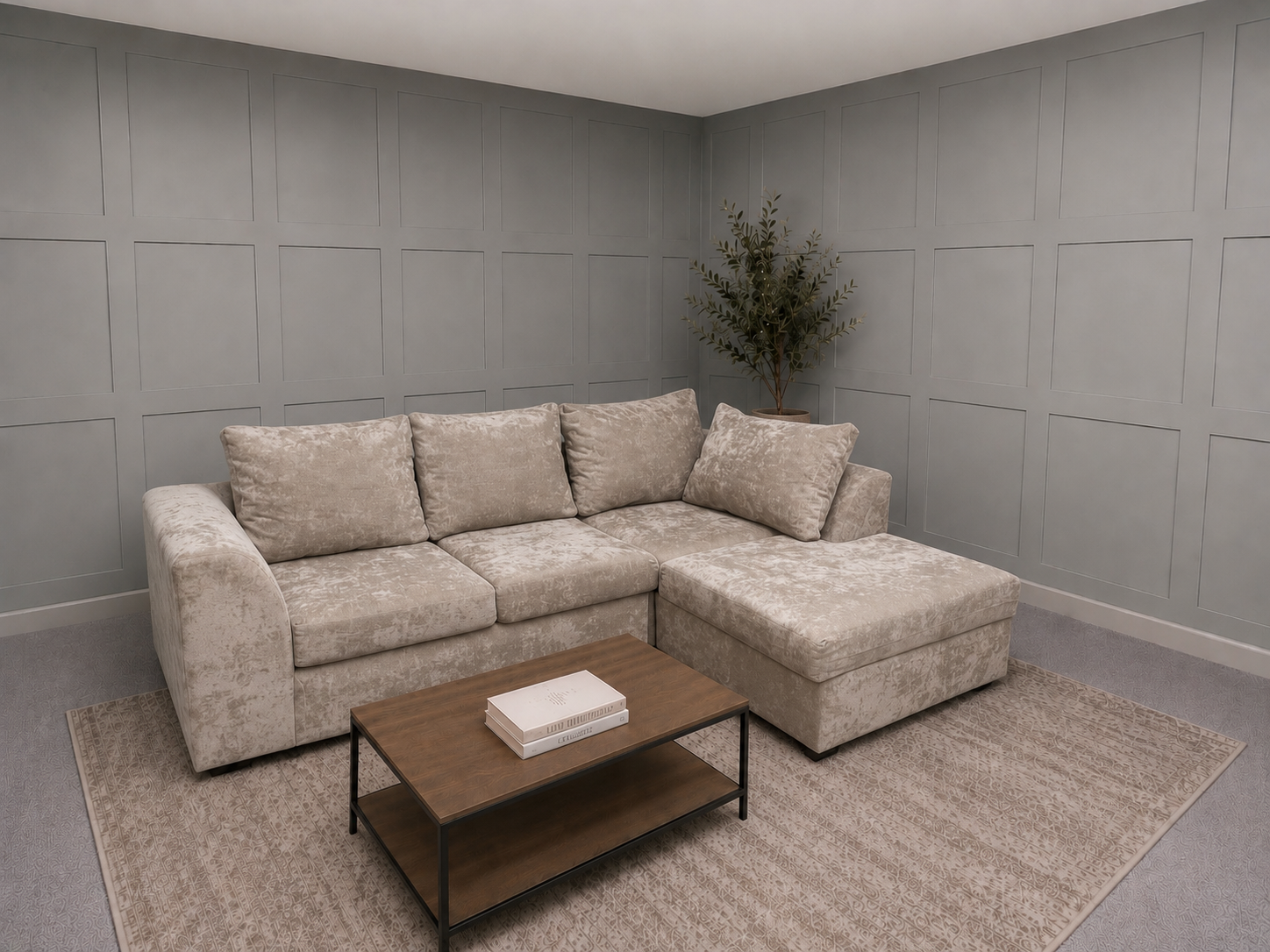 Beige Corner Sofa